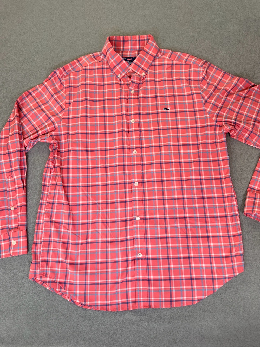 Vineyard Vines Men's Coral Plaid Button-Down Shirt